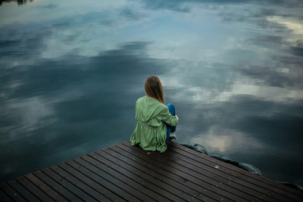 shame and group therapy, woman alone
